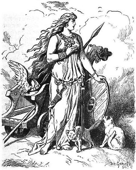 Depiction of the goddess Freya by Johannes Gehrts (1901)