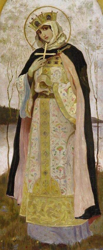 Painting of Saint Olga by Mikhail Nesterov (1892)