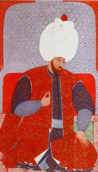 Süleyman the Magnificent depicted in an Ottoman miniature